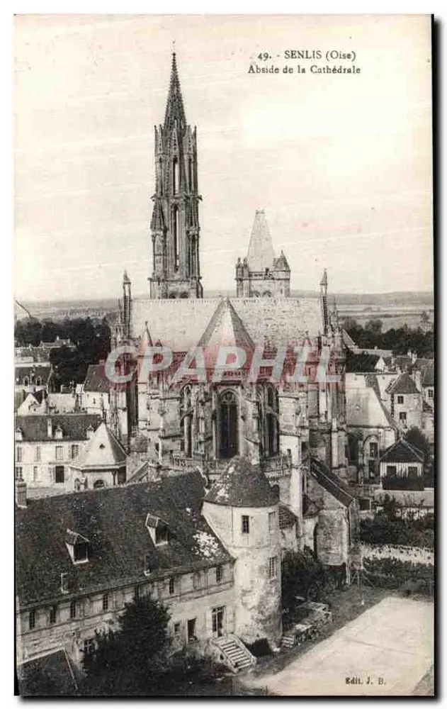 Senlis (Oise) — Absyda katedry — Edit. J. B. - Awers