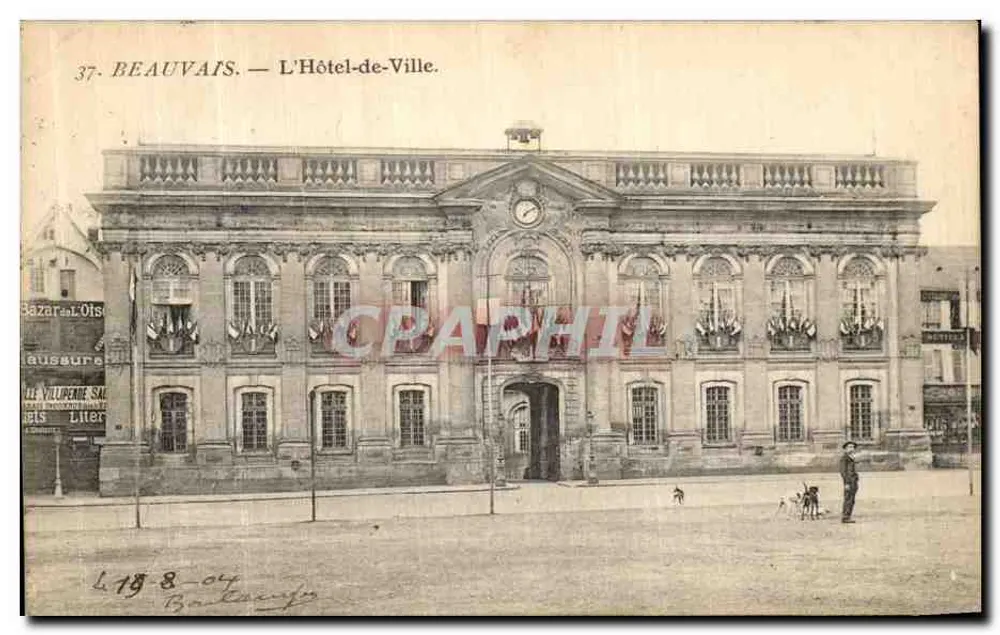 Beauvais — O Hotel de Ville — editor L. 198-04 - Frente