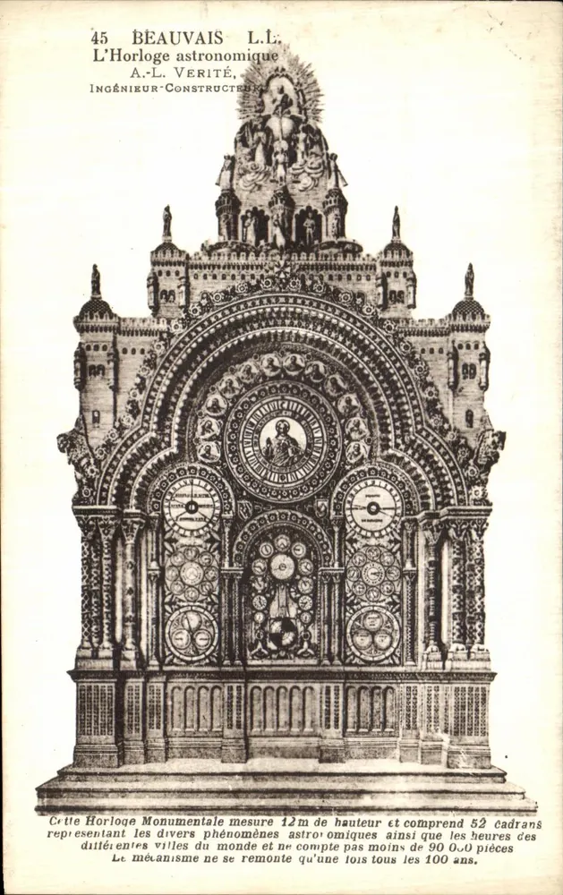 Beauvais — El reloj astronómico — A.-L. Vérité, Ingeniera constructora - Anverso