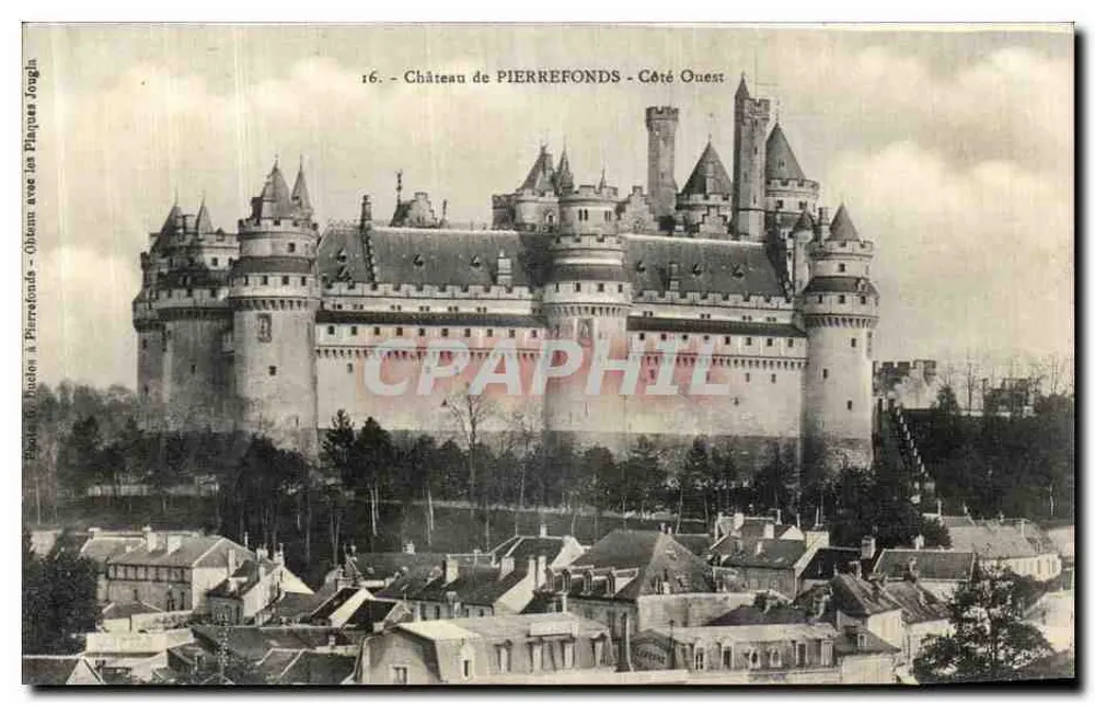 Castelo de Pierrefonds - Lado Oeste — vista com as placas — editor: Lucien Lough - Frente