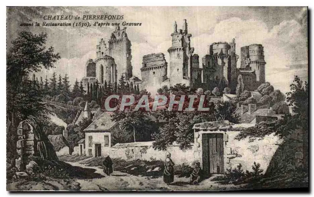 Château de Pierrefonds — vor der Restauration (1830), nach einer Holzschnitte — - Vorderseite