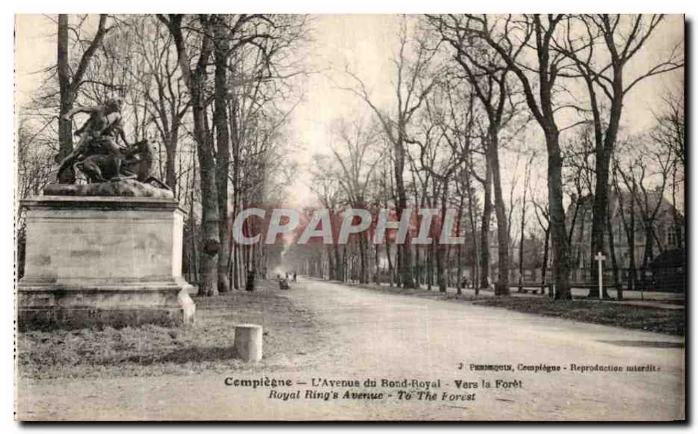 Compiegne — L'Avenue du Bord-Royal — Vers la Forêt — J. Pemmegans, Compiegne - Anverso