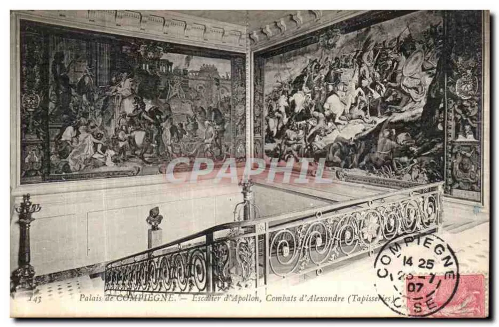 Palácio de COMPIEGNE — Escada de Apolo, Combates de Alexandre (Tapetes) - Frente