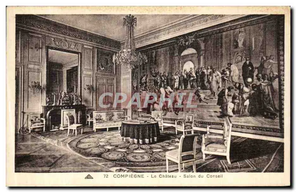Compiègne - O Castelo - Salão do Conselho — n°72, editor ARA - Frente