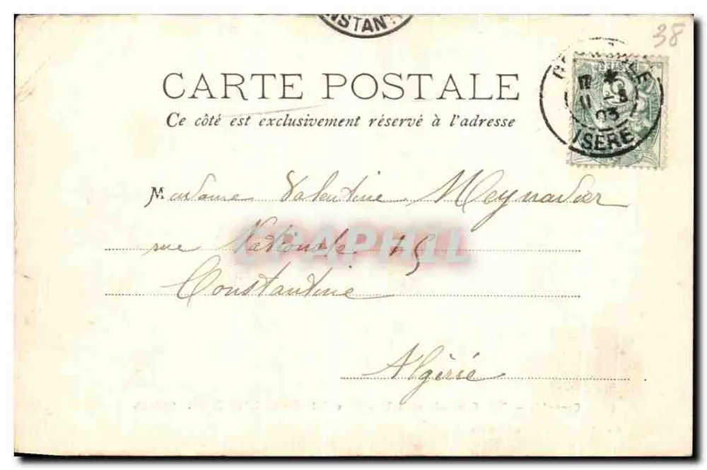 Grenoble — Allgemeine Ansicht und der Massiv von Taillefer im Hintergrund — Papeterie des Alpes Eug. Robert, Grenoble, n° 11/3/03 - Rückseite