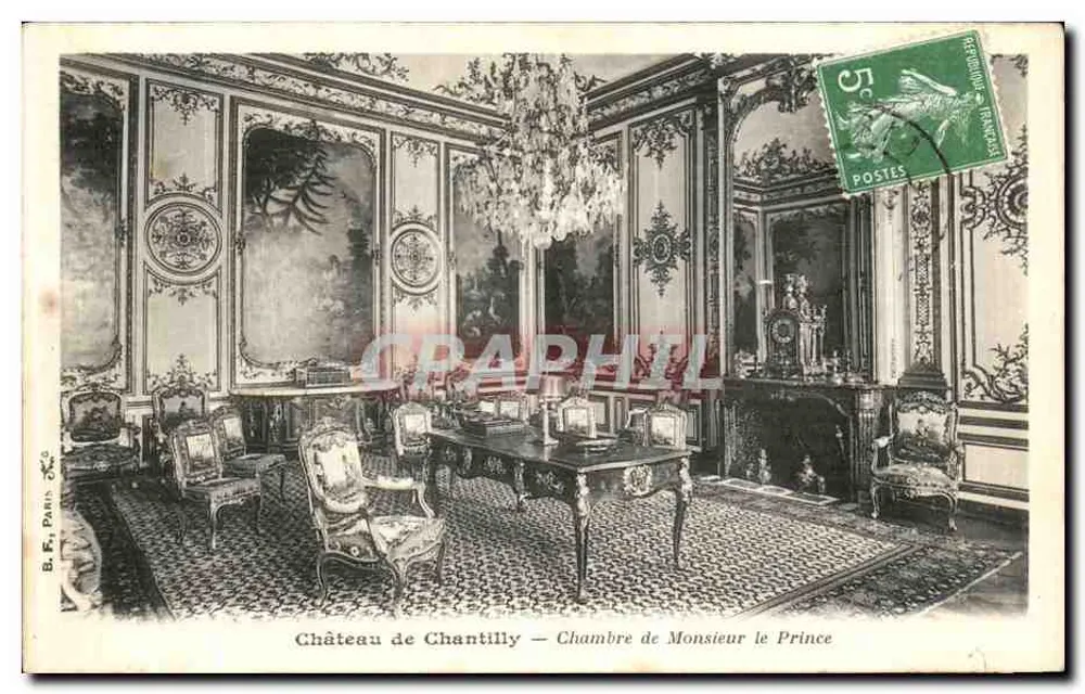 Schloss Chantilly — Zimmer des Prinzen — B. Fr. Paris - Vorderseite