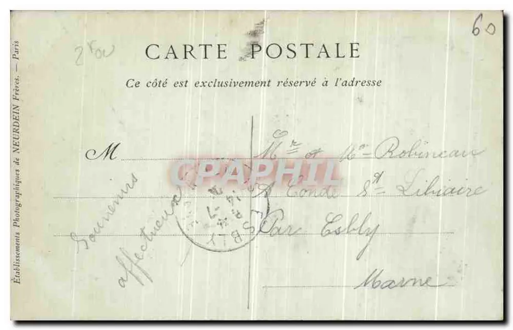 Schloss Chantilly — Galerie der Schlachten, die Trophäen von Rocroy — Sammlung ND Phot - Rückseite