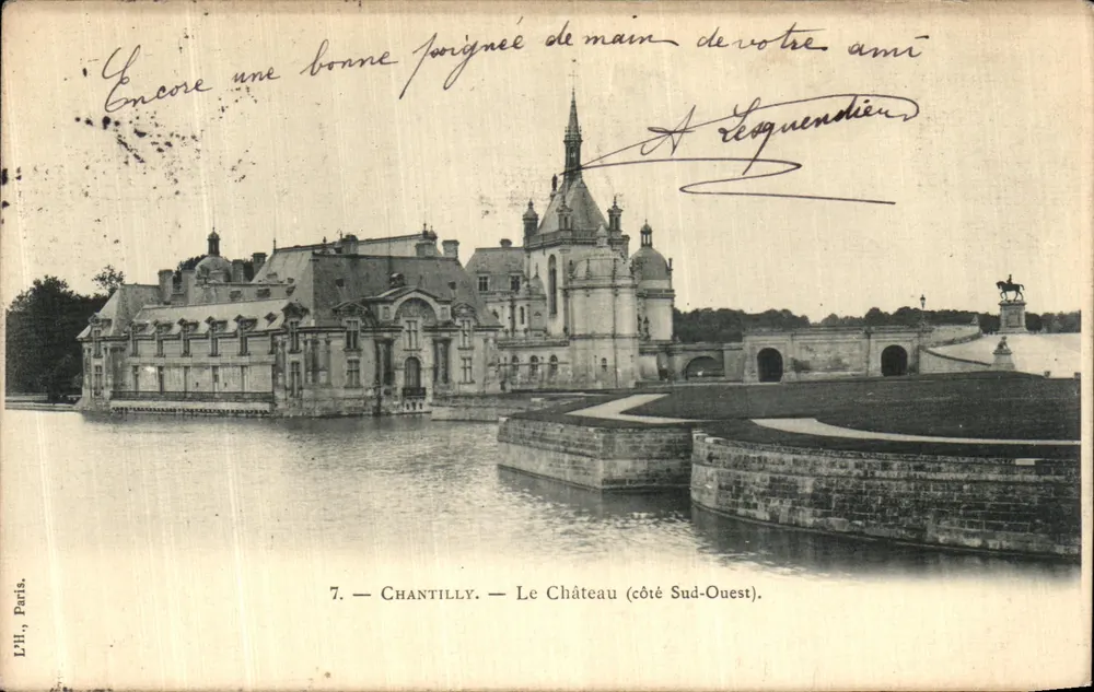 Chantilly — O Castelo (lado sudoeste) — L.L.I., Paris, n°7 - Frente