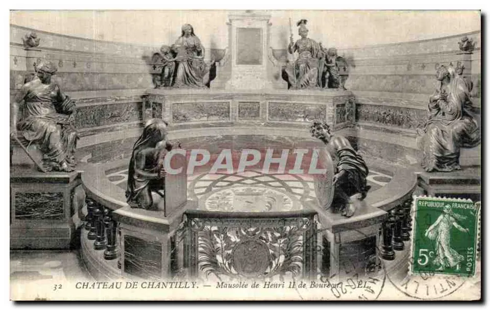 Castelo de Chantilly — Mausoléu de Henri II de Bourbon — editor DEL - Frente