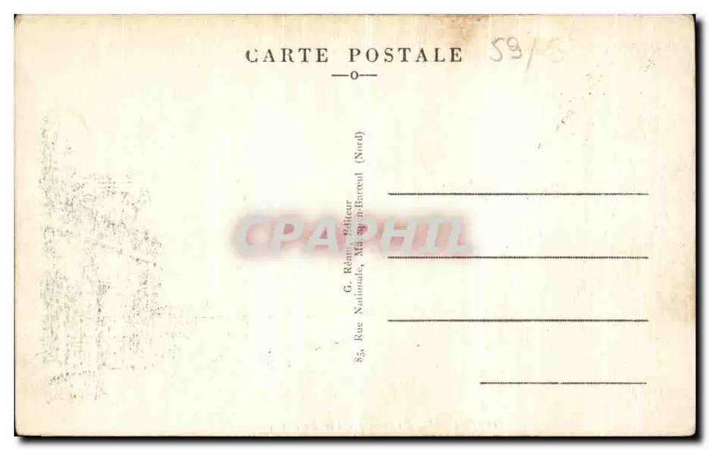 Ostricourt (Nord) - A Rua Florent-Evrard — G. Réarn, editor - Verso
