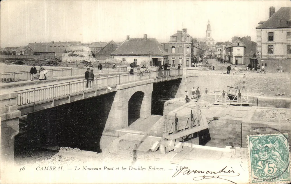 Cambrai — Der Neue Brücke und die Doppel-Schleusen — L. Parmenier, Nr. 36 - Vorderseite