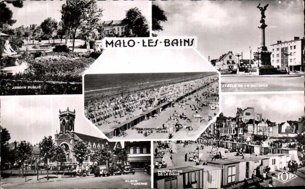 Malo-les-Bains — vista panorâmica — Edição J. TOP, série 176 - Frente