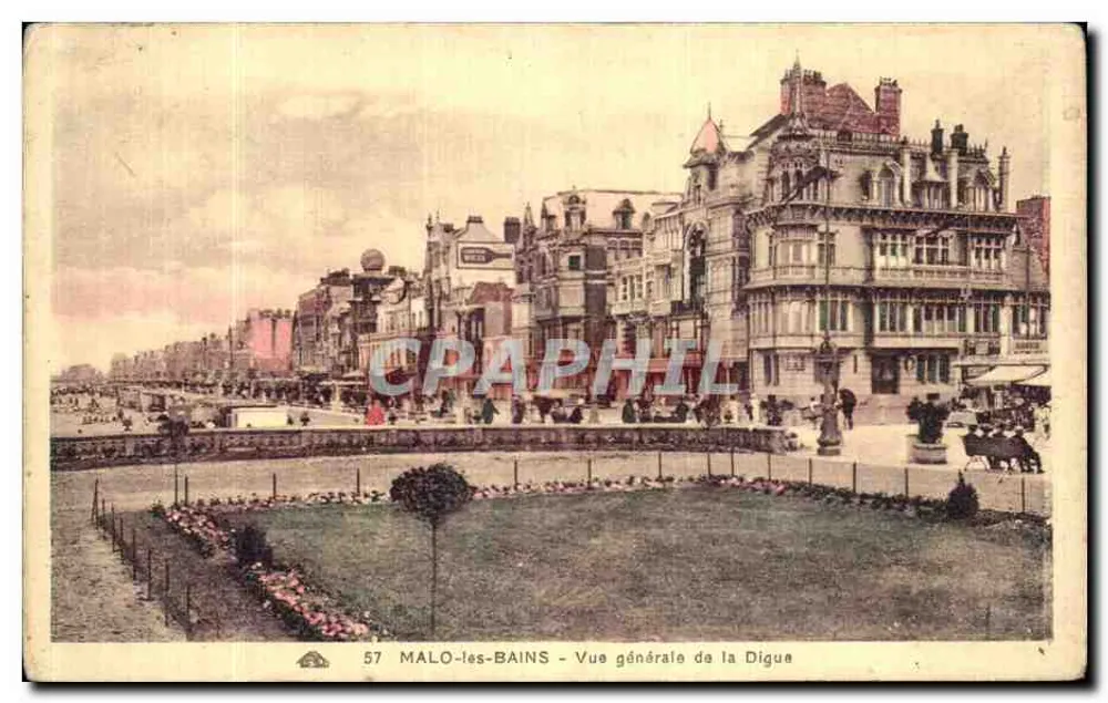 MALO-les-BAINS — Vue générale de la Digue — Imprimerie des Arts Éphémériques, Strasbourg - Vorderseite