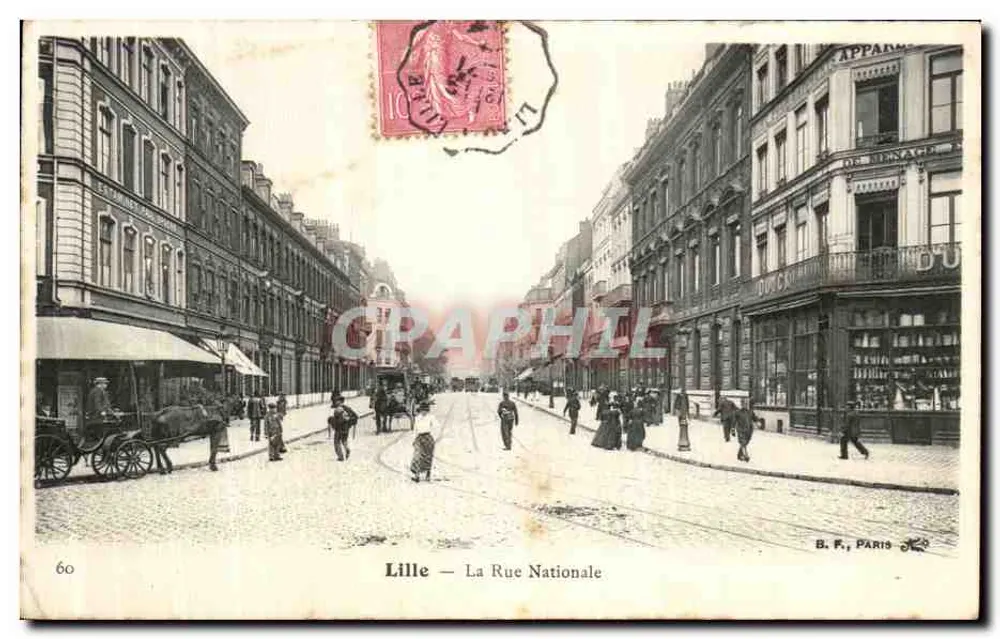 Lille — A Rue Nacional — B. F., Paris, n°60 - Frente