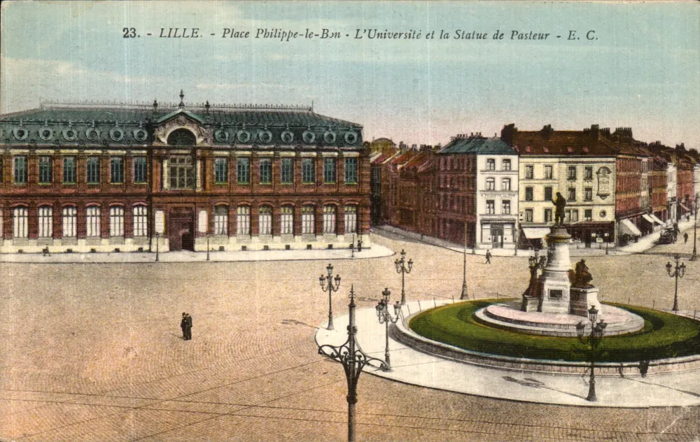 Lille - Place Philippe-le-Bon - Die Universität und die Statue von Pasteur - E. C. - Vorderseite