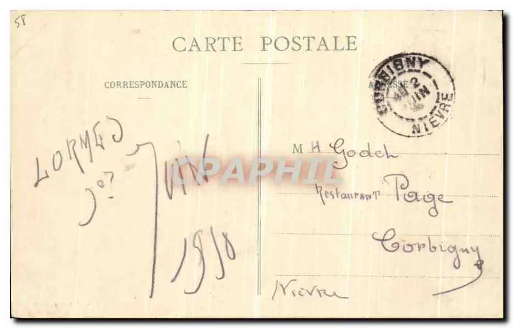 Lormes - Vista general, tomada desde la Justicia — Darrignes, fot.-editor, Clamacy - Reverso