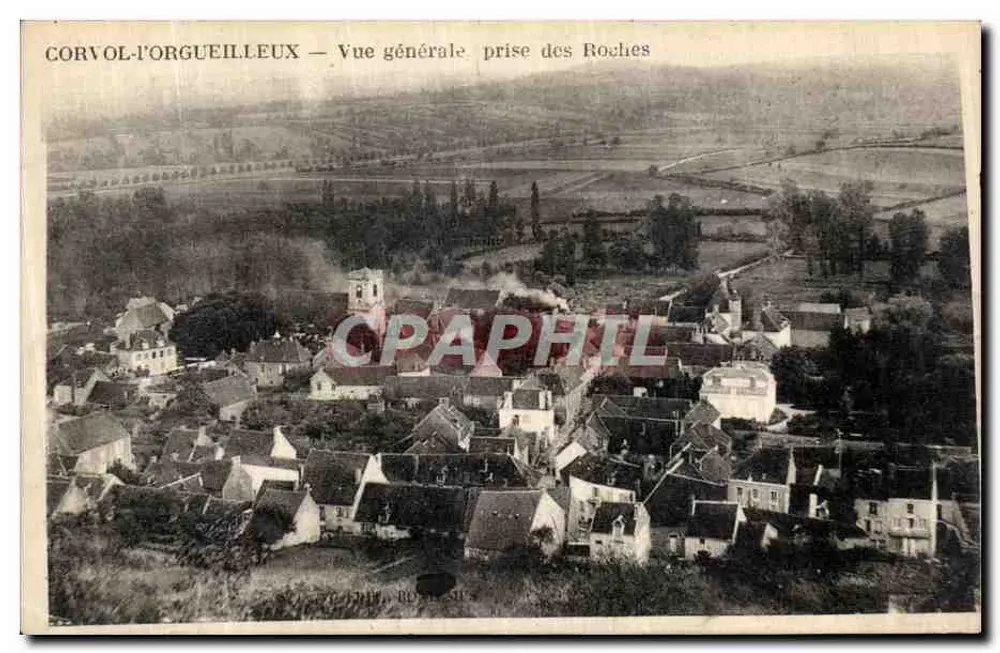Corvol-l'Orgueilleux — Allgemeiner Blick von den Felsen — Verleger: J. Phil. Bousset - Vorderseite