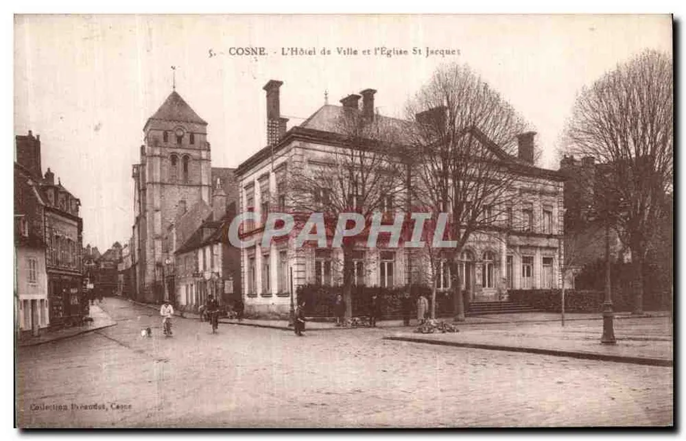 Cosne - Das Rathaus und die Kirche Saint-Jacques — Verlag Théodore, n°5 - Vorderseite