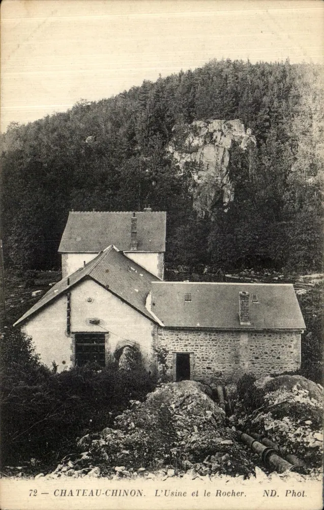 Château-Chinon — Die Fabrik und der Felsen — ND. Fot. - Vorderseite