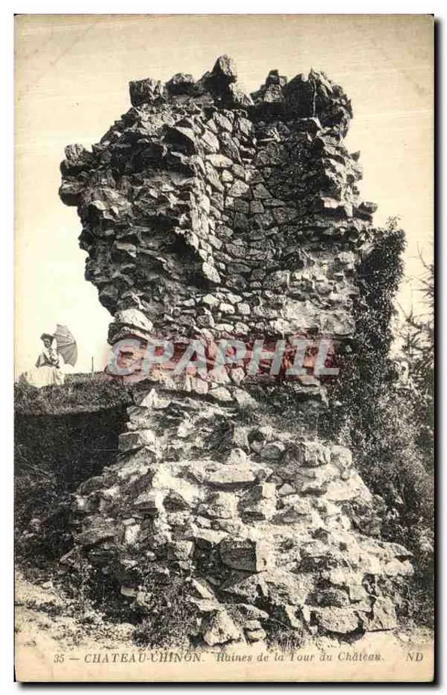 Schloss Chinon — Ruinen der Schlossturm — Graphil, Nr. 35 - Vorderseite
