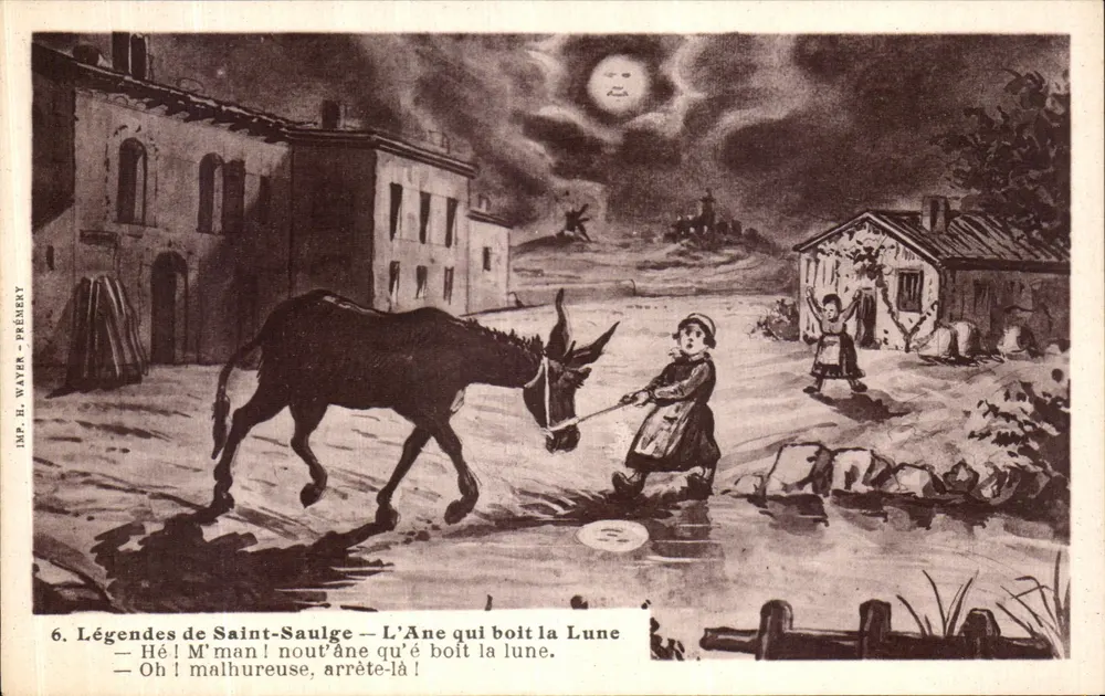 Legenden von Saint-Saulge — Das Esel, der den Mond trinkt — IMP. H. WAYER - PRÉMÉNY - Vorderseite
