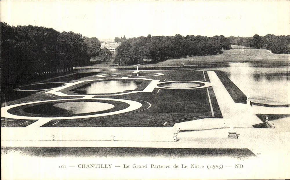 Chantilly — O Grande Parterre de Le Nôtre (1665) — ND - Frente