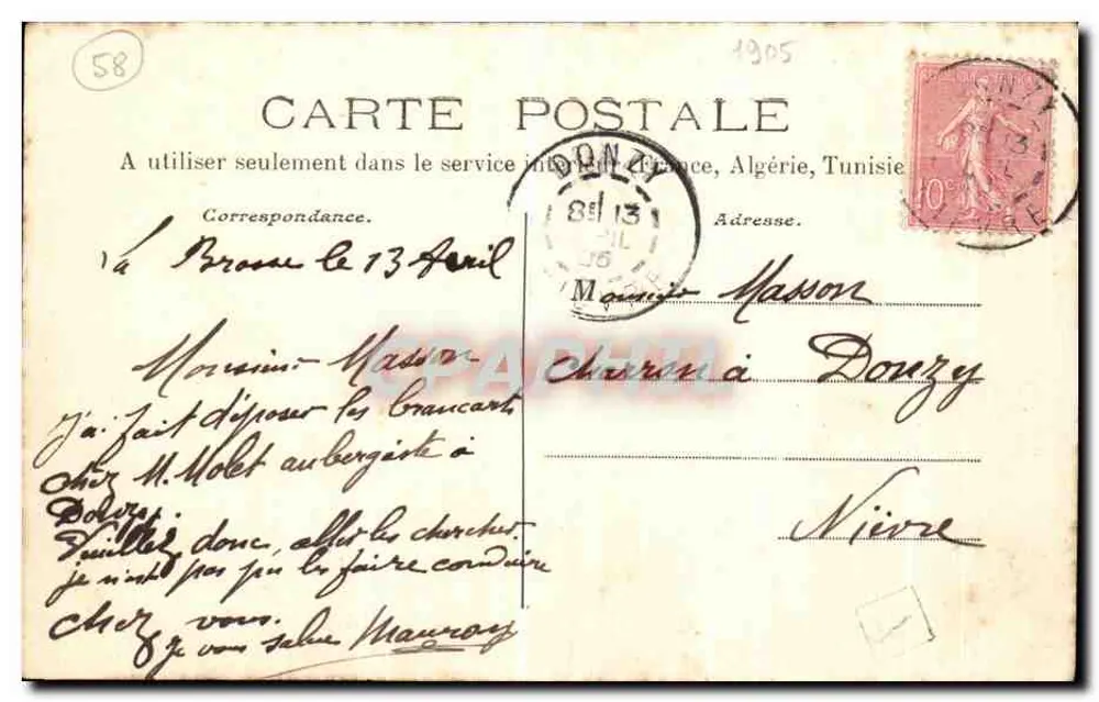 MENESTREAU — Castelo de Villiers — editor desconhecido, n° 883 - Verso