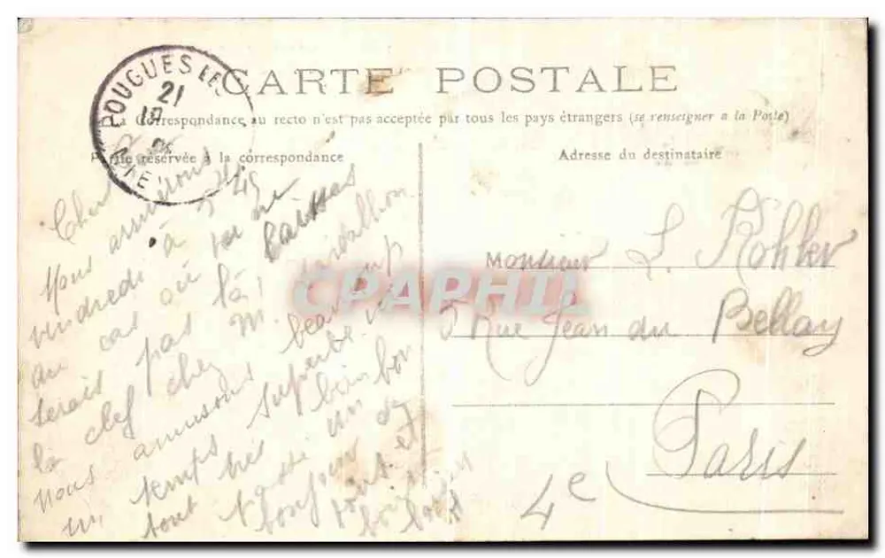 Pouguès-les-Eaux — Ansicht vom Mont Givre — Verlag unbekannt - Rückseite