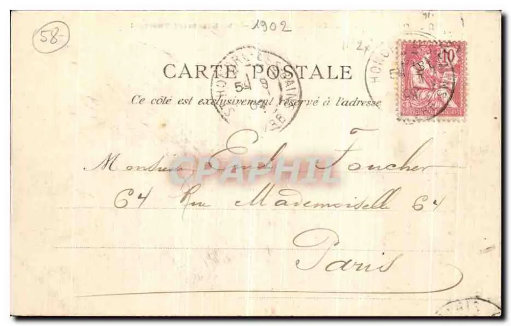 Saint-Honoré-les-Bains — Estabelecimento Termal — Editor desconhecido, n° 01 - Verso