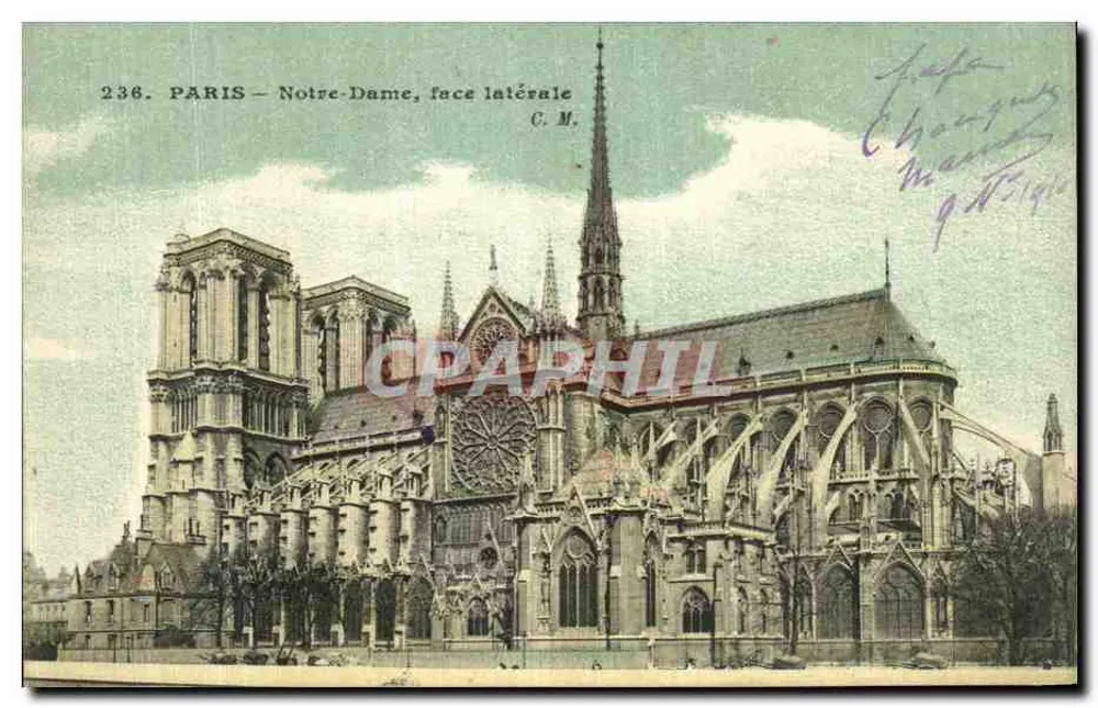 PARIS – Notre-Dame, fachada lateral — C.M. — n° 236 - Frente