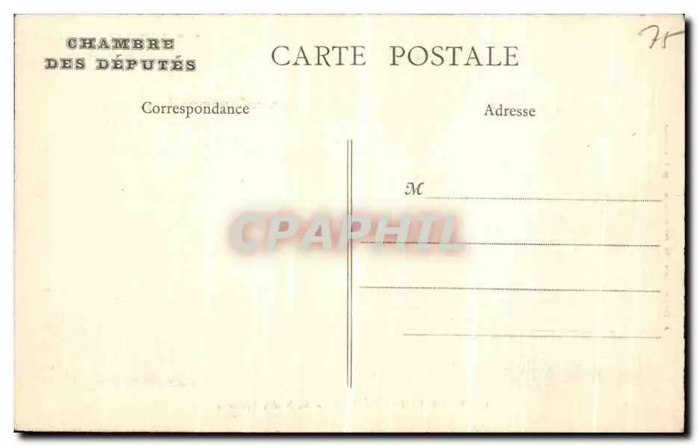 Chambre des Députés — Salle des Séances — Photo A. Pepper, Neuilly-s.-Seine - Rückseite