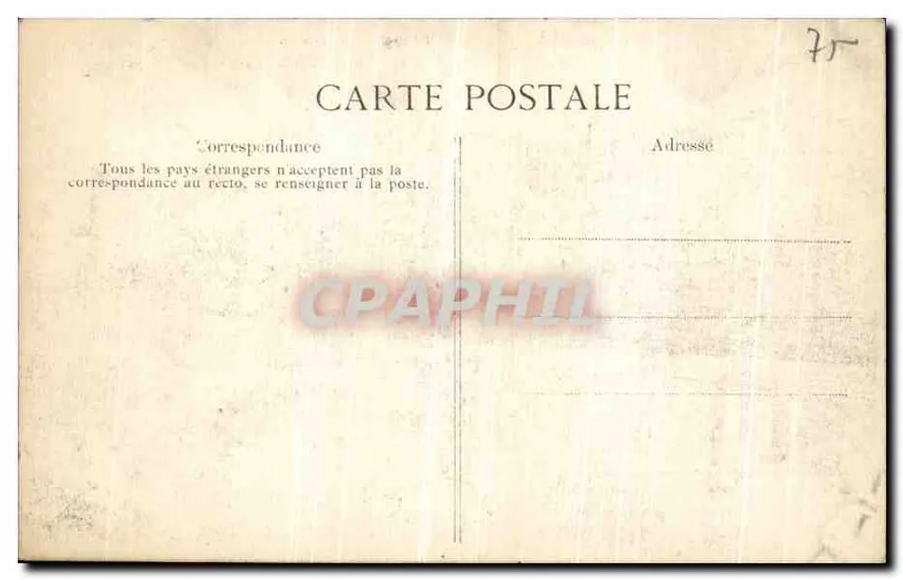 Paris - Die Seine steigt (14. November 1910) — Verlag E.D. - Rückseite
