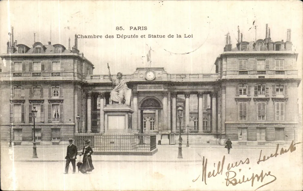 Paris — Abgeordnetenhaus und Statue des Gesetzes — unbekannter Verleger, Nr. 85 - Vorderseite