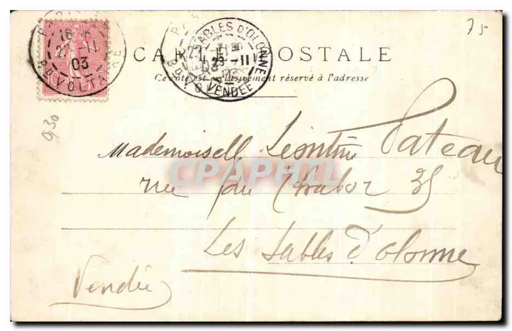 Paris — Abgeordnetenhaus und Statue des Gesetzes — unbekannter Verleger, Nr. 85 - Rückseite