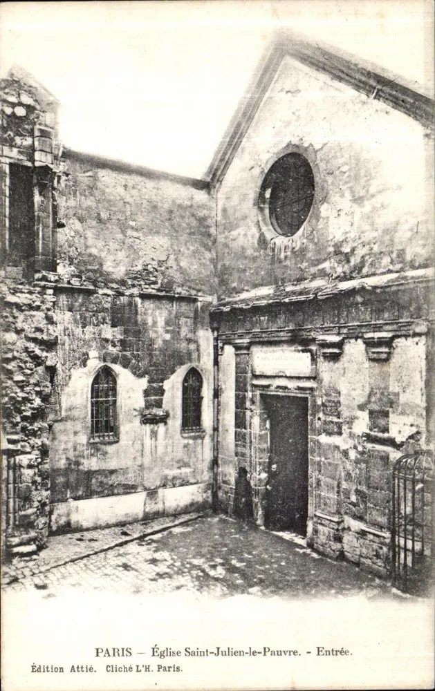 Paris — Kirche Saint-Julien-le-Pauvre — Eingang — Edition Attié, Foto L'H. Paris - Vorderseite