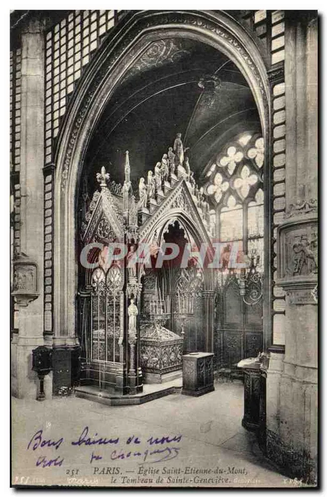 Paris — Kirche Sainte-Étienne-du-Mont, das Grab der heiligen Geneviève — Fotografie von C. P. H. - Vorderseite