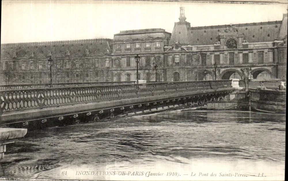 Überschwemmungen in Paris — Januar 1910 — Die Brücke der Heiligen Väter — LL — n°61 - Vorderseite