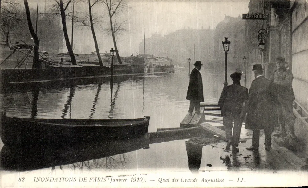 Überschwemmungen in Paris — Januar 1910 — Quai des Grands Augustins — Laperouse, n°82 - Vorderseite