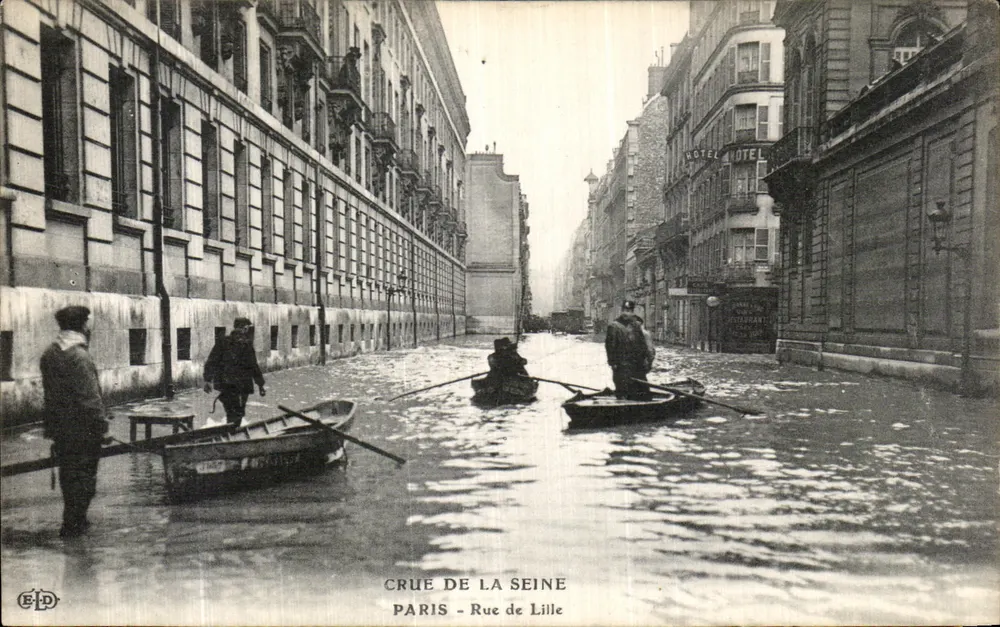 Überschwemmung der Seine — Paris - Rue de Lille — E.P.D. - Vorderseite