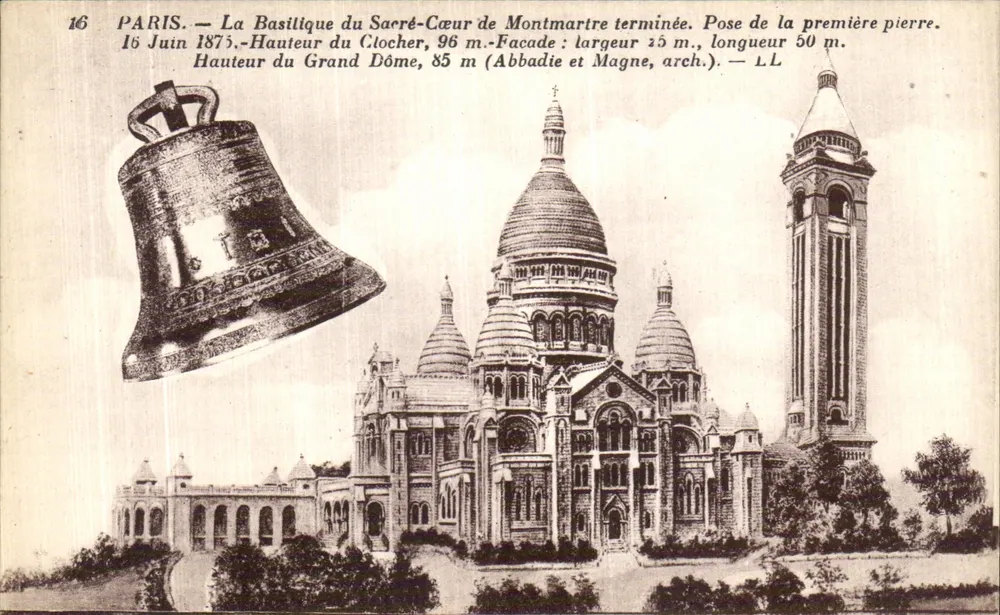 Paris — Basilika des Heiligen Herzens von Montmartre fertiggestellt — Grundsteinlegung. 16. Juni 1875. — L.L. - Vorderseite