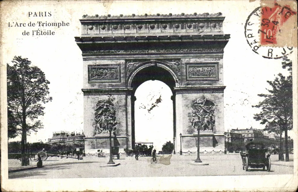 Paryż — Arc de Triomphe de l'Étoile — wydawca nieznany - Awers