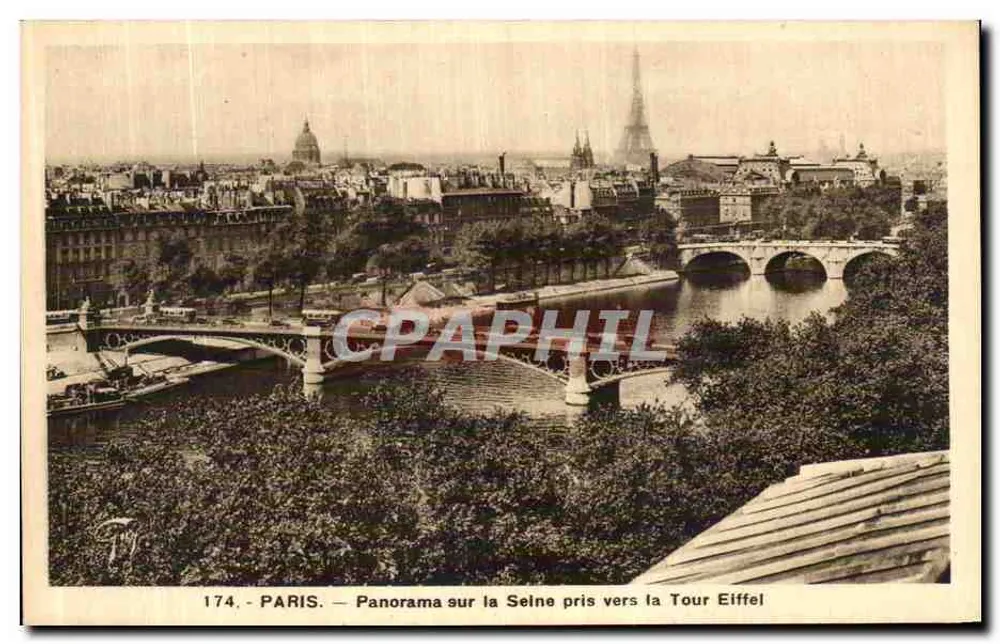 Paris — Panorama über die Seine in der Nähe der Eiffelturm — 174 - Vorderseite