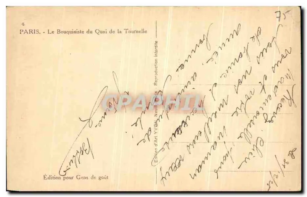 Paris - Ansicht des Buchhändlers am Quai de la Tournelle — Yvon - Rückseite