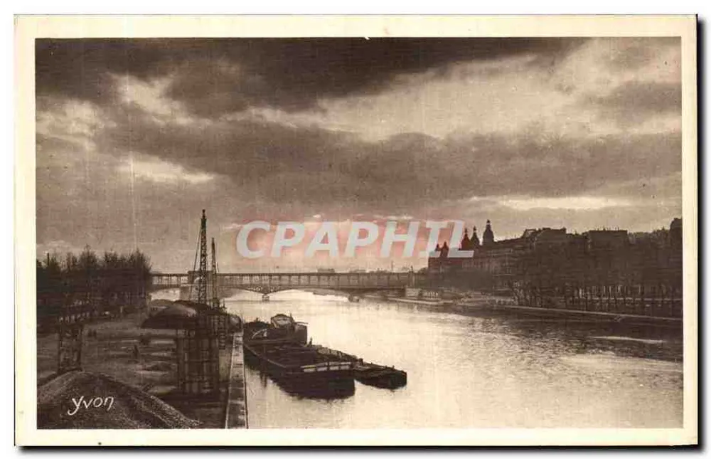 Paris... en Flanant — Sonnenuntergang auf der Seine - Quai de Passy — Serie 3 Nr. 59 — Kunstausgabe YVON, Neully-Paris - Vorderseite