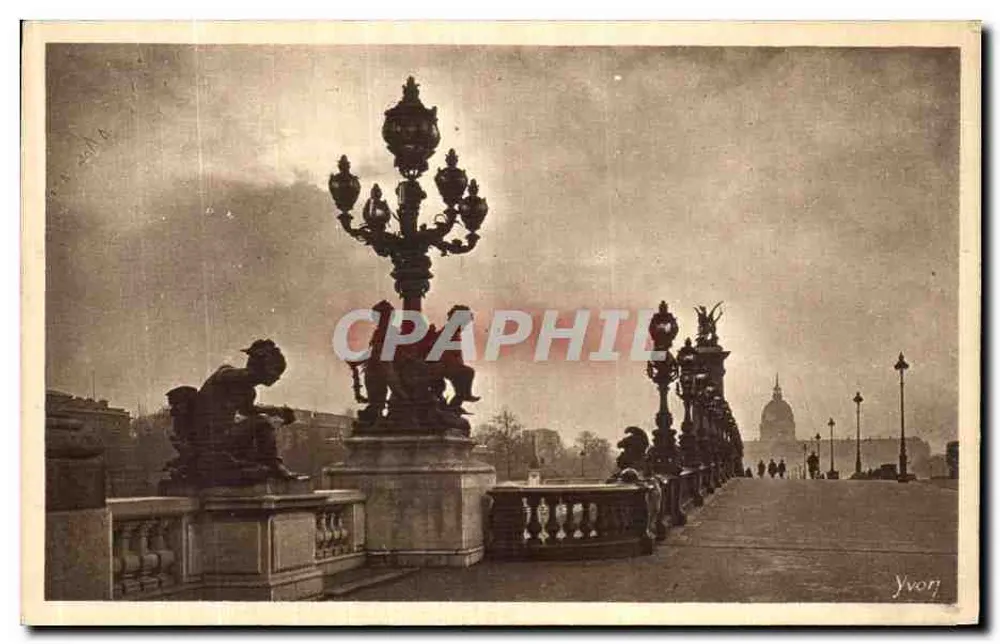 Paris... Spaziergang — Dekorative Motive des Pont Alexandre-III — Kunstausgabe YVON, Neuilly-Paris - Vorderseite