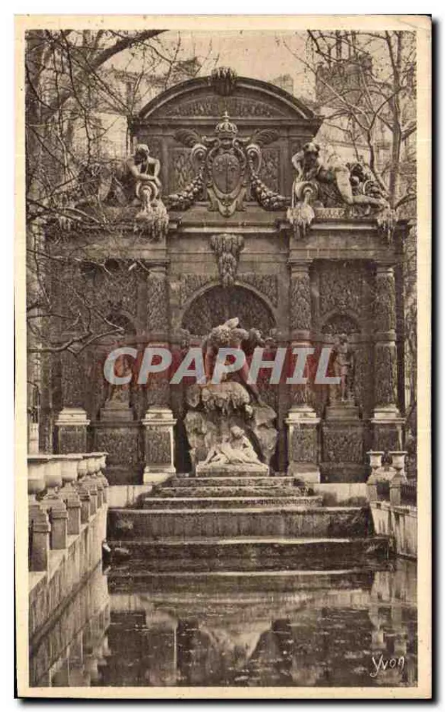 Fontaine Médicis — Jardin du Luxembourg — Ausgabe Yvon, Serie Nr. 74 - Vorderseite