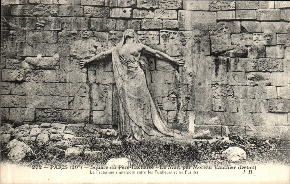 Square du Père-Lachaise — Der Wall, von Moreau Vauthier (Detail) — J. H. - Vorderseite