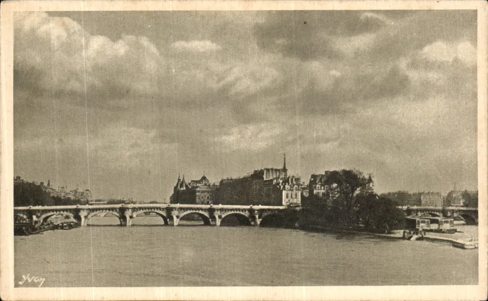 Der Neue Brücke und die Cité — Ansicht vom Pont des Arts — Ausgabe J. Vay - Vorderseite