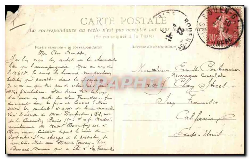 Rouen — Cathédrale, Tour de Beurre, Détails du sommet — C.V. 369, éditeur imprimeur non visible - Rückseite