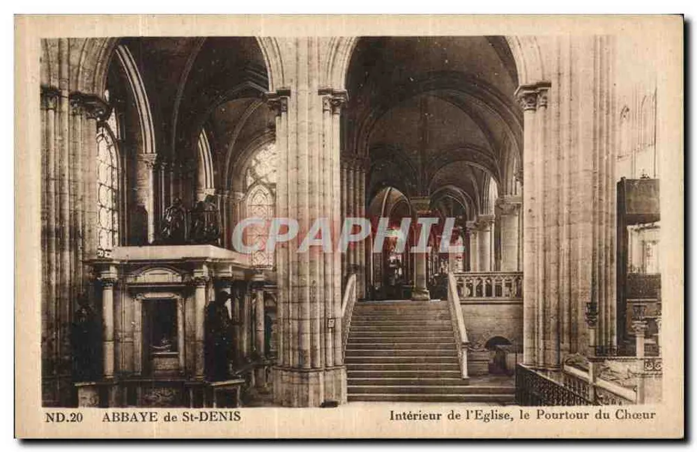 Abtei von St-Denis — Innenraum der Kirche, der Chorraum — ND.20 - Vorderseite